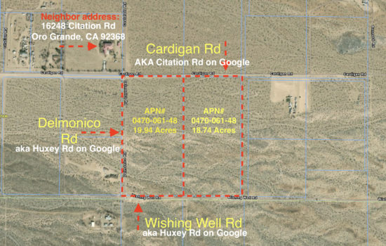 38.68 Acres in Oro Grande, 2 parcels next to each other